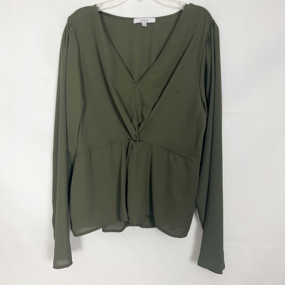 Ro & De Women's Pullover Olive Green Top Size XL